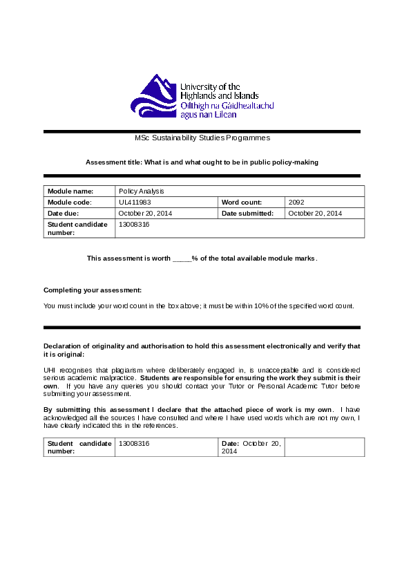  PDF What Is And What Ought To Be In Public Policy making Vera 