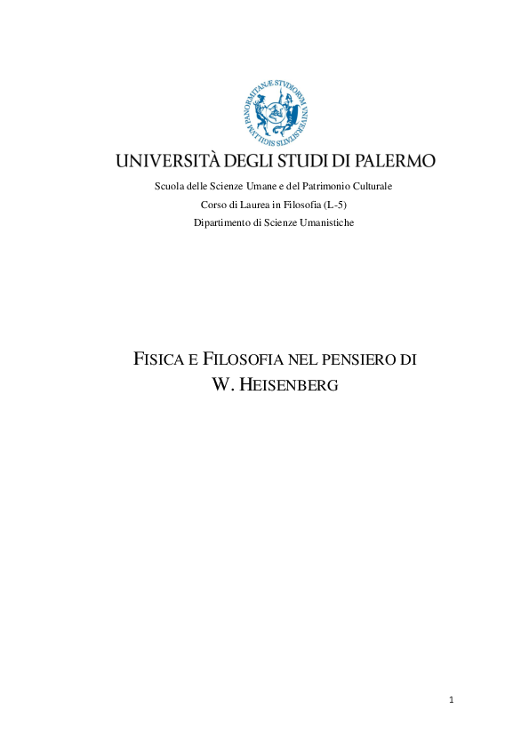 (PDF) Physics and Philosophy in Heisenberg's thinking