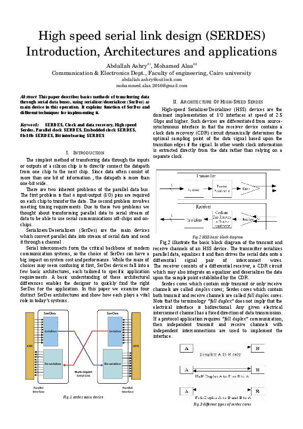 (PDF) High speed serial link design (SERDES) Introduction ...