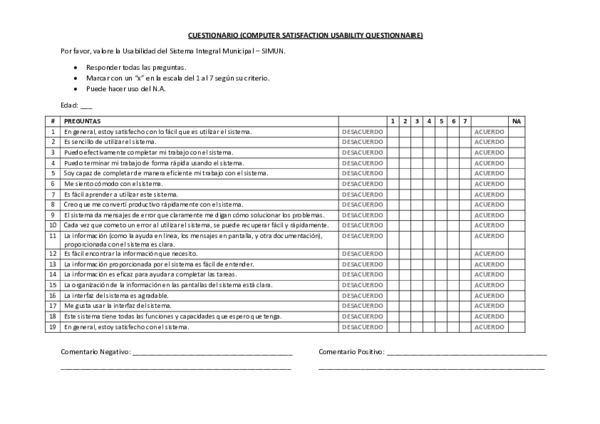 (PDF) CUESTIONARIO (COMPUTER SATISFACTION USABILITY QUESTIONNAIRE