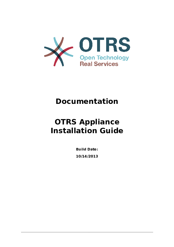 (PDF) Documentation OTRS Appliance Installation Guide