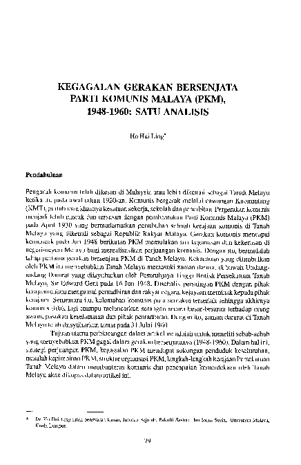 Pdf 1948 1960 Satu Analisis Hohuiling Nurr Azifah Academia Edu