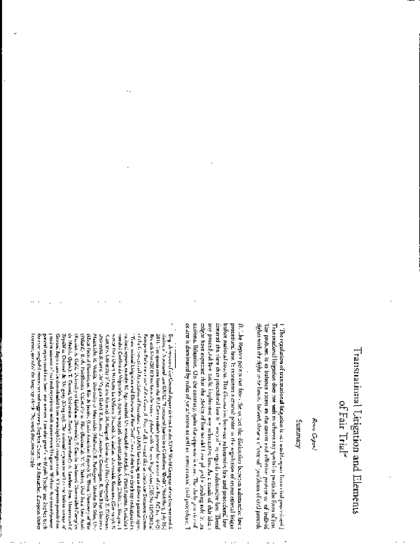 (PDF) [R. Caponi, 2014] Transnational Litigation and Elements of Fair