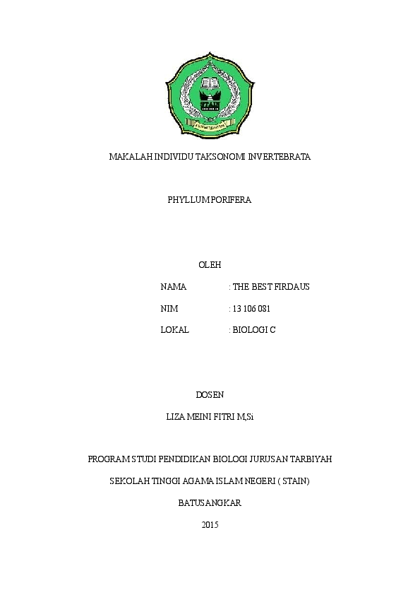 Porifera classes image