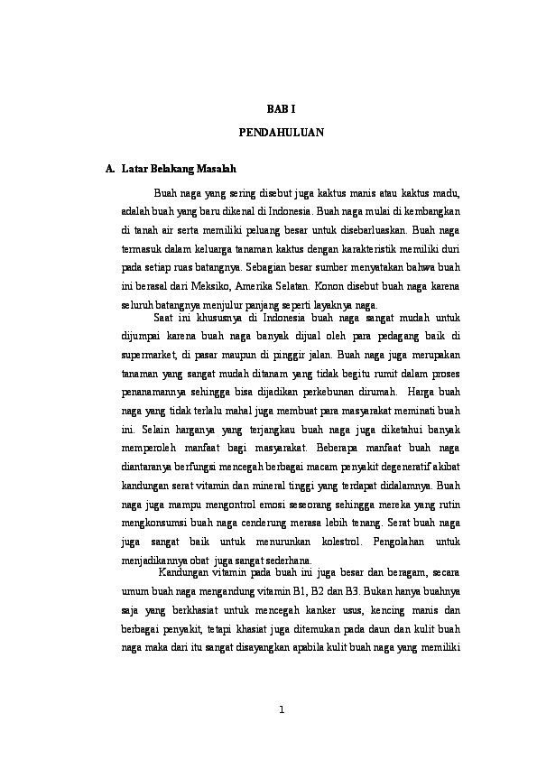 Contoh Karya Ilmiah Tentang Buah Naga Seputar Buah