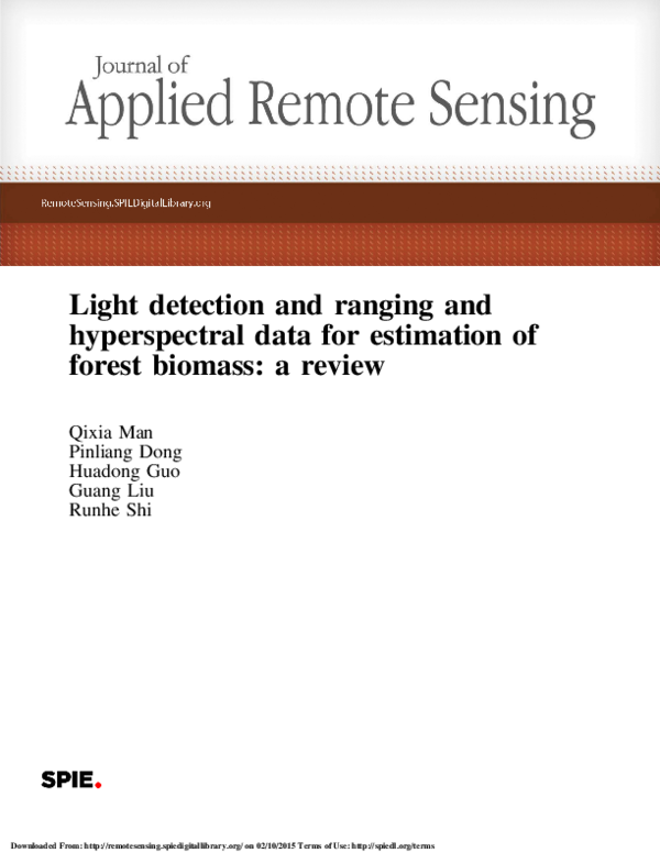 (PDF) Light detection and ranging and hyperspectral data for estimation ...