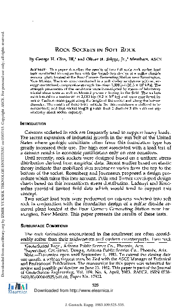 (PDF) ROCK SOCKETS IN SOFT ROCK