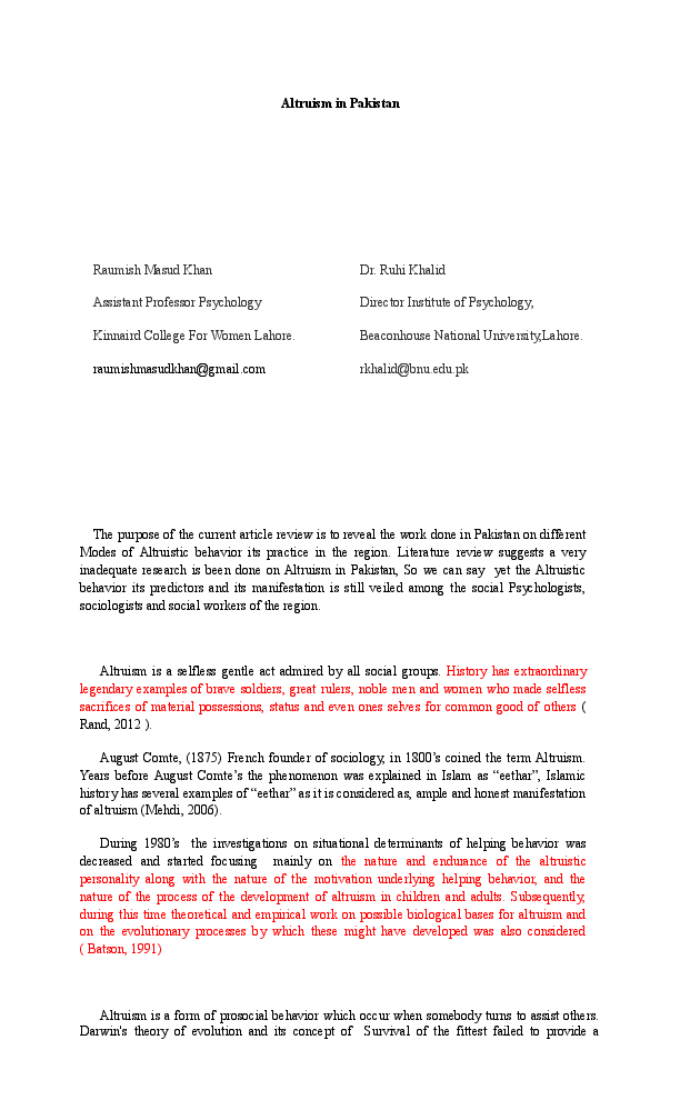 Altruistic behavior in humans image