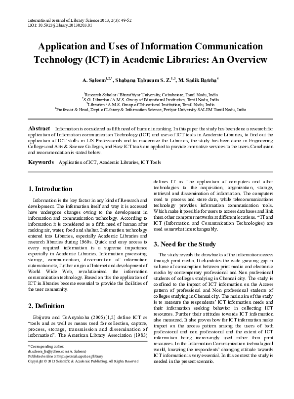 Impact of ict on library and information services pdf picture