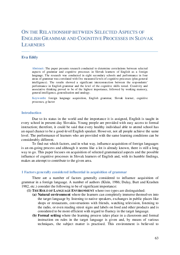 (PDF) On the relationship between selected aspects of English grammar ...