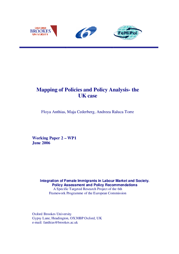(PDF) Mapping of Policies and Policy Analysis- the UK case