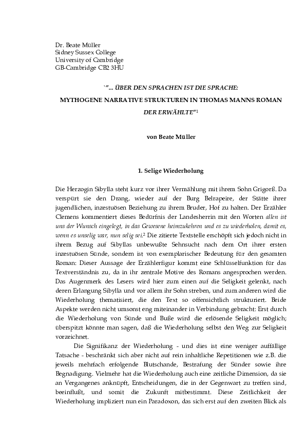 (PDF) ’...über den Sprachen ist die Sprache’ Mythogene narrative Strukturen in Thomas Manns (PDF) ’...über den Sprachen ist die Sprache’ Mythogene narrative Strukturen in Thomas Manns