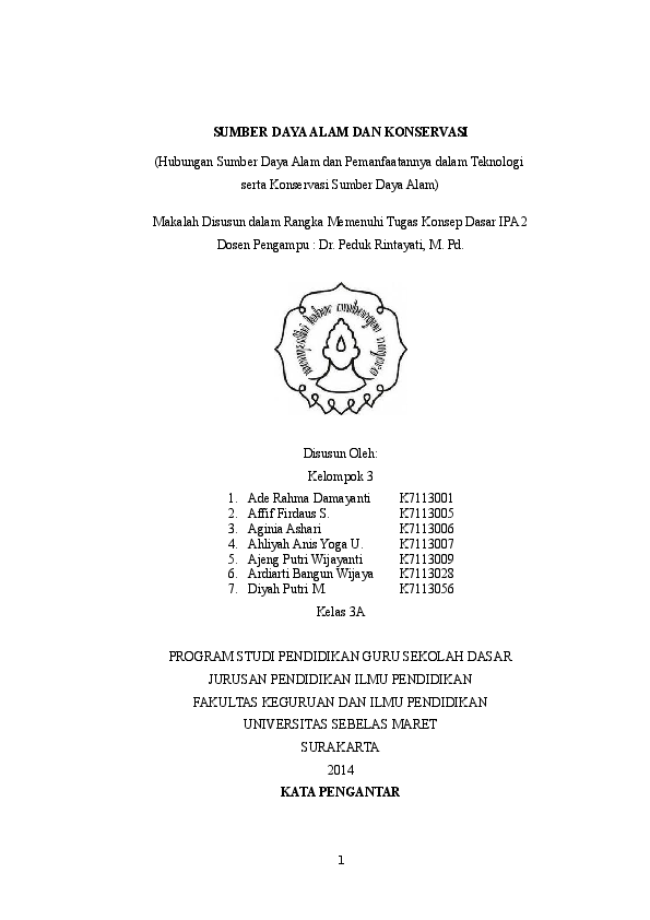 Contoh Makalah Konservasi Biotik Dan Abiotik Soal Matpel