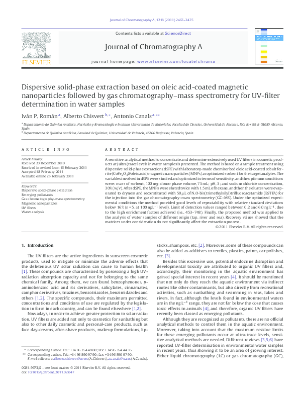 (PDF) Dispersive solid-phase extraction based on oleic acid-coated ...