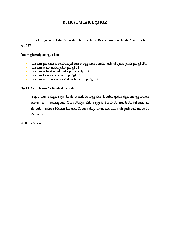 Doc Rumus Lailatul Qadar Mustakim Bisri Academia Edu