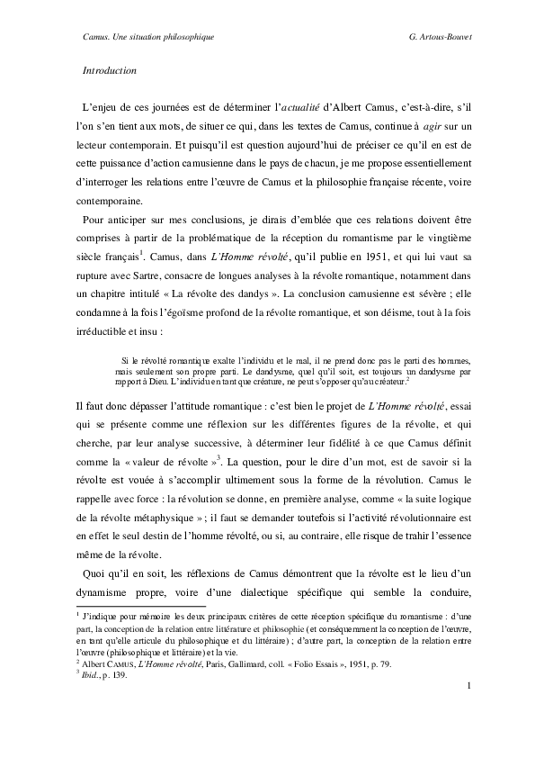 l'étranger camus analyse philosophique