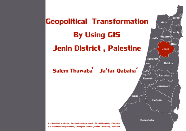 (PDF) Geopolitical Transformation by using GIS, Jenin , Palestine