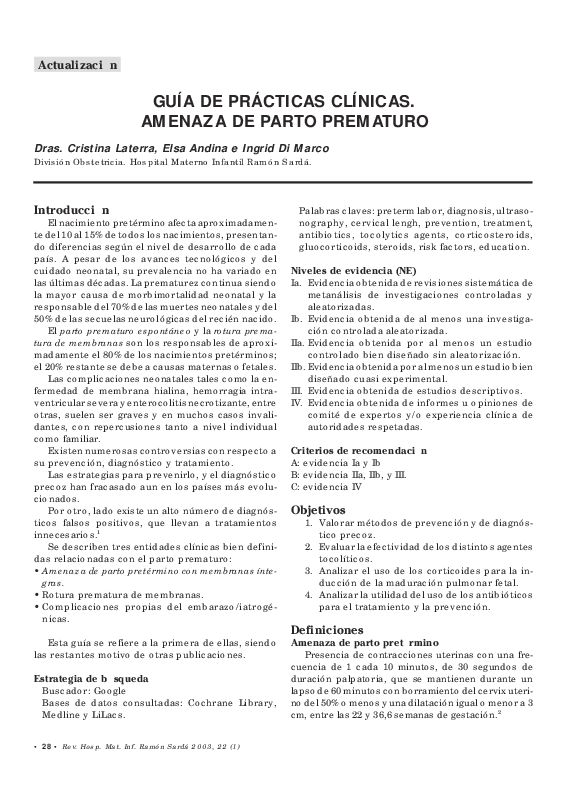 guia de practica clinica trabajo de parto pretermino guia de practica clinica trabajo de parto pretermino