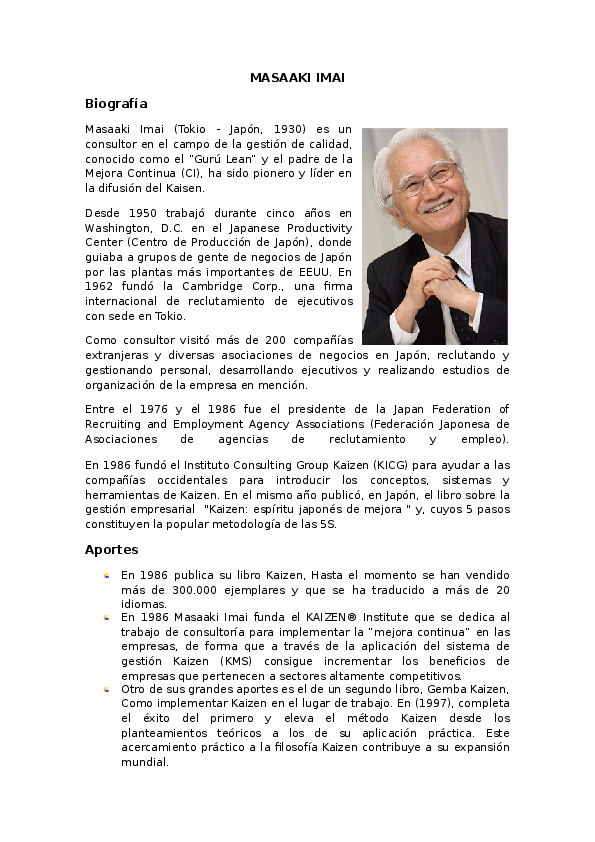 (DOC) MASAAKI IMAI Biografía