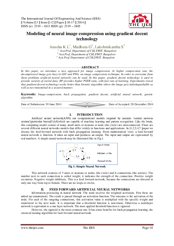 (PDF) Modeling of neural image compression using gradient decent technology