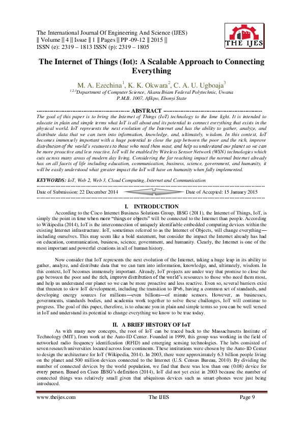(PDF) The Internet of Things (Iot): A Scalable Approach to Connecting ...