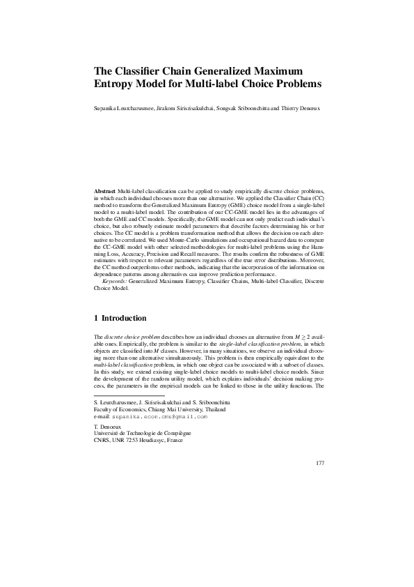 The Classifier Chain Generalized Maximum Entropy Model for Multi-label ...
