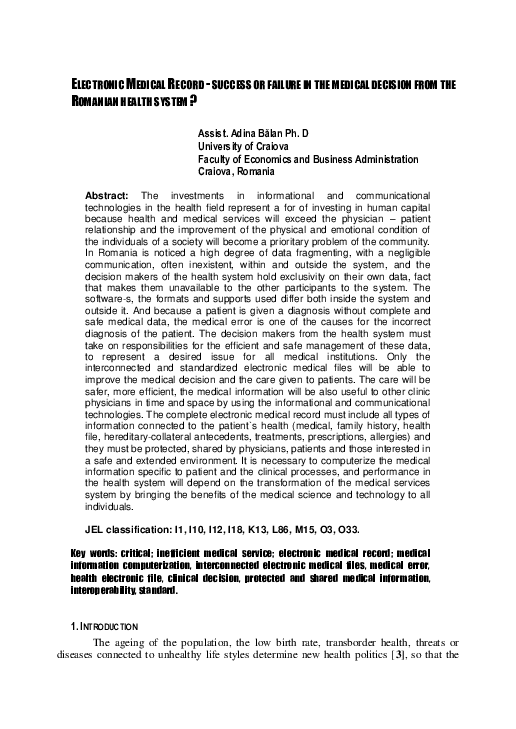 Electronic Health Record System In The Philippines
