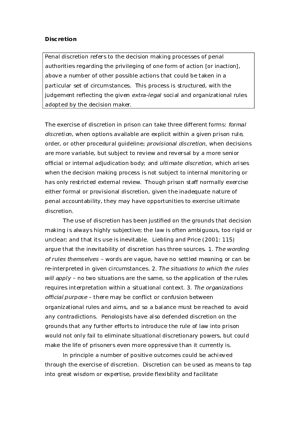 (DOC) Discretion