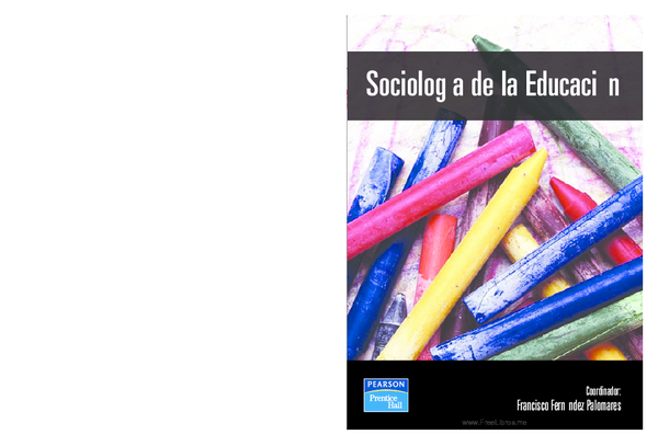 Sociologia De La Educacion Fernandez Palomares Libro Pdf