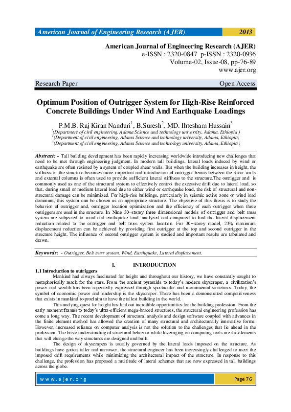 (PDF) Optimum Position of Outrigger System for High-Rise Reinforced ...