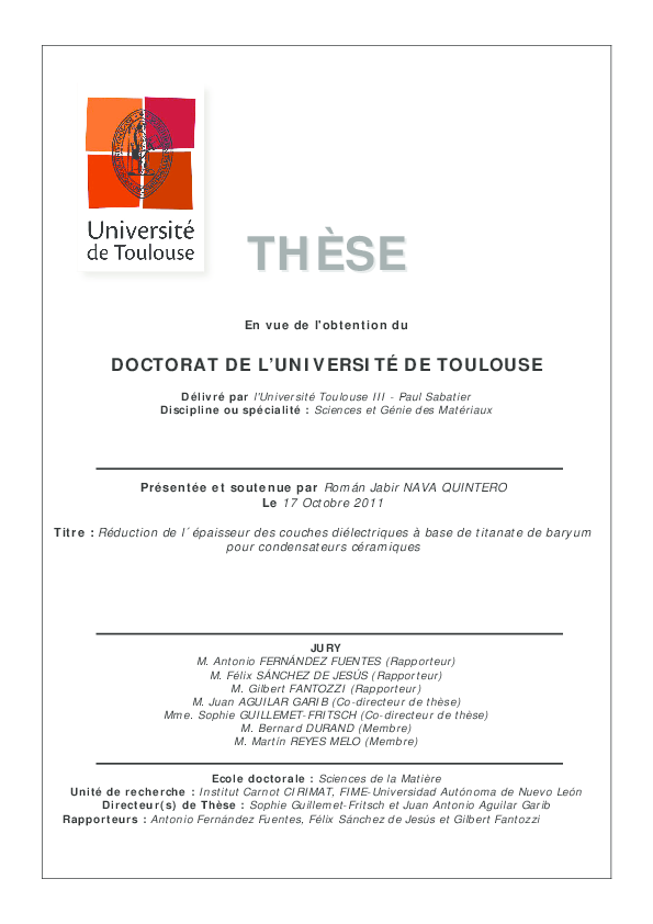 Délivré par l'Université Toulouse III- Paul Sabatier Discipline ou ...