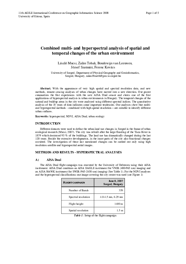 (PDF) Combined multi- and hyperspectral analysis of spatial and ...