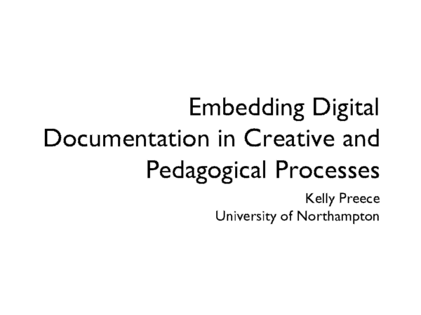(PDF) Embedding Digital Documentation in Creative and Pedagogical ...