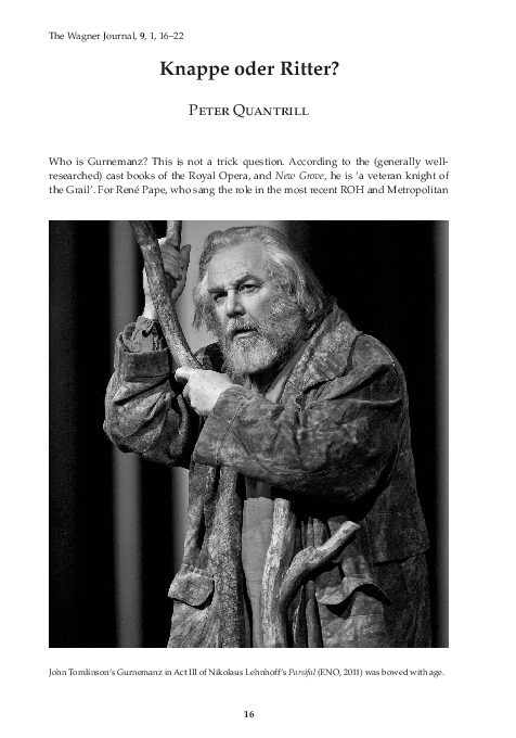 (PDF) 'Knappe oder Ritter' - who is Gurnemanz?