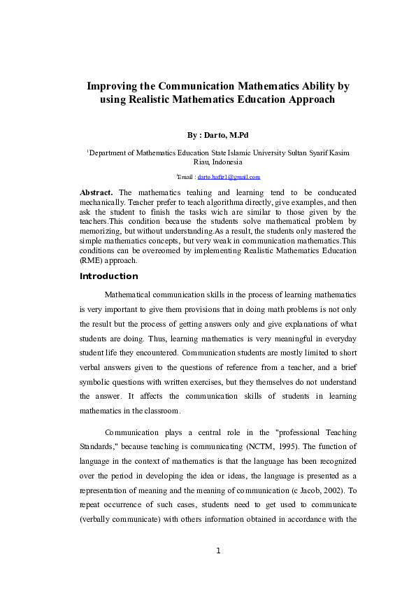 (DOC) Improving the communication Mathematics Ability by Using ...