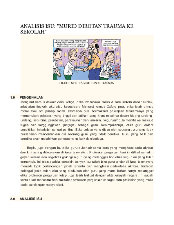 Doc Analisis Isu Rotan El Zar Zarel Academia Edu