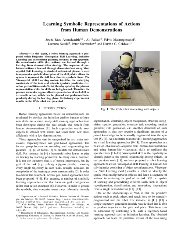 (PDF) Learning Symbolic Representations of Actions from Human ...