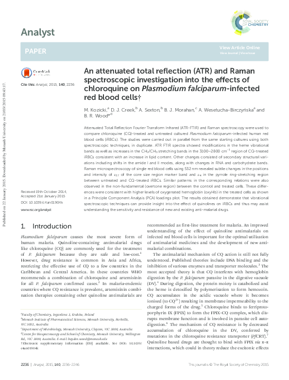 (PDF) An attenuated total reflection (ATR) and Raman spectroscopic ...