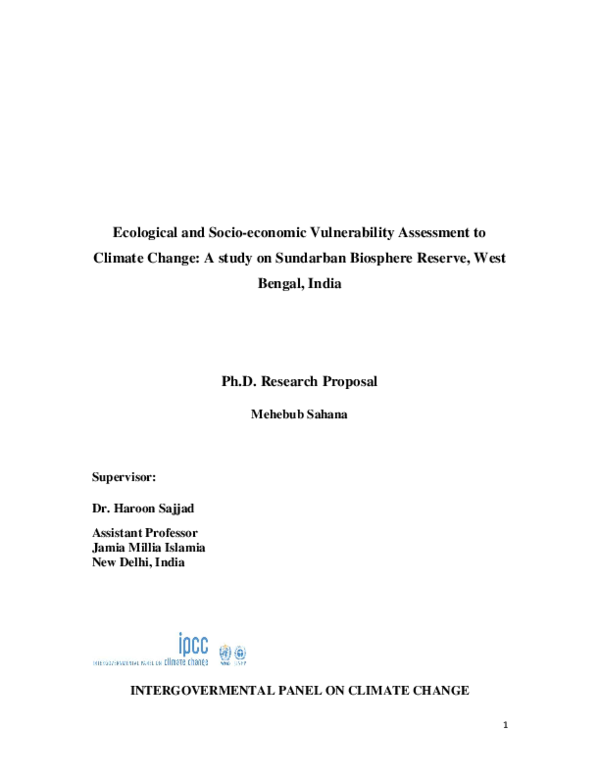 Phd research proposal climate change