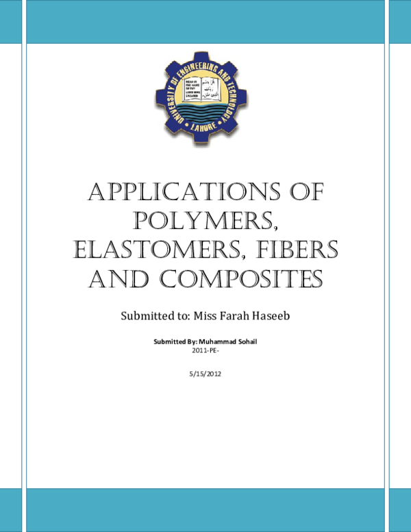 (PDF) Applications of Polymers, Elastomers, Fibers and Composites