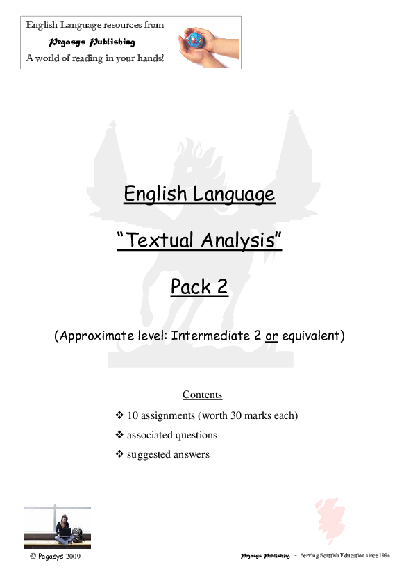(PDF) English Language " Textual Analysis " Pack 2 María Häst