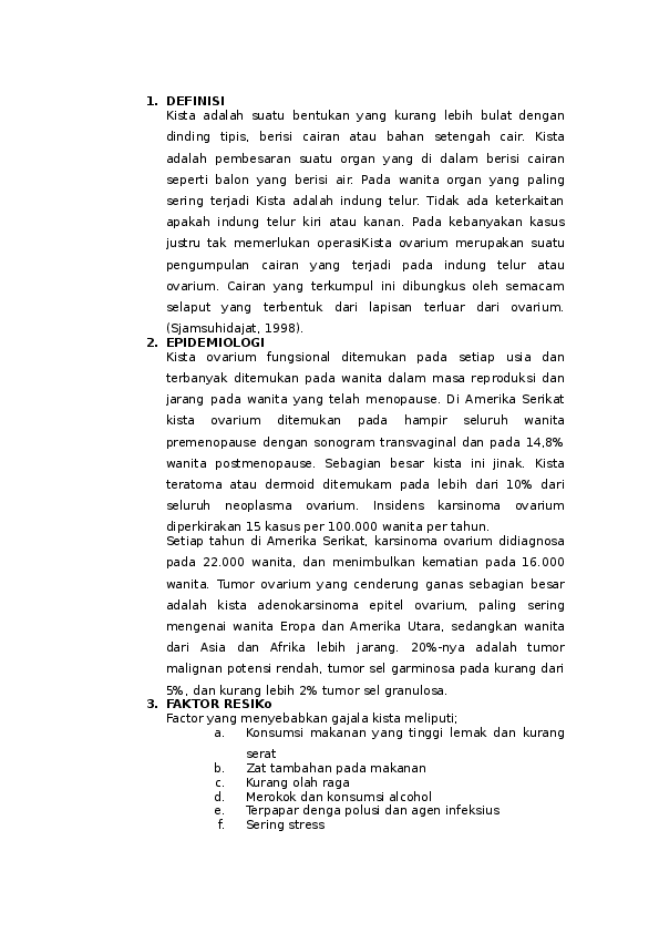 Doc Kista Ovarium Ephysia Ratriningtyas Academia Edu