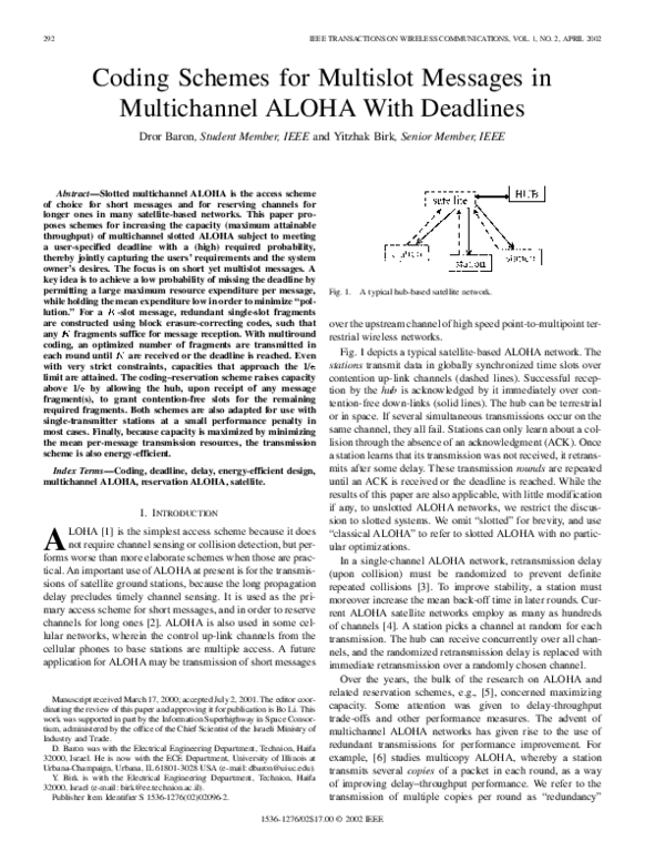 (PDF) Coding Schemes for Multislot Messages in Multichannel ALOHA With ...