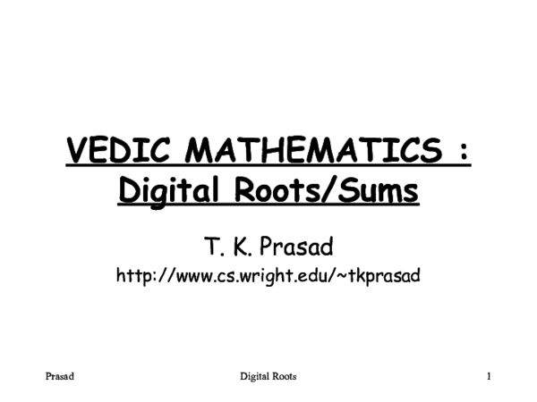 (PPT) VML7 Digital Roots