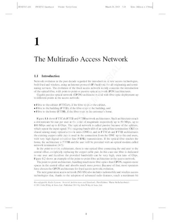 (PDF) Reconfigurable Radio Systems: Network Architectures and Standards