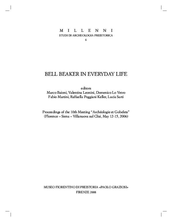 (PDF) Bell Beakers and their role in a settlement evolution during the ...