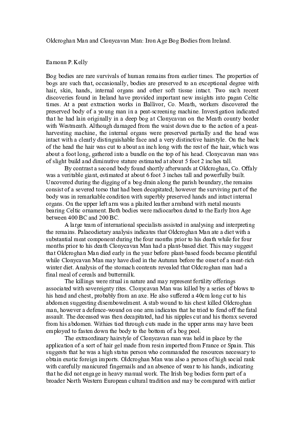 Bog bodies essay picture