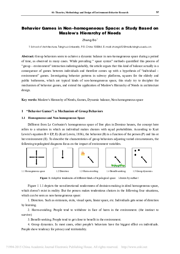 (PDF) Behavior Games in Non-homogeneous Space: a Study Based on Maslow ...