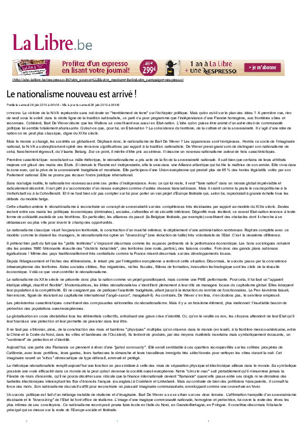 (PDF) Le nationalisme nouveau est arrivé!