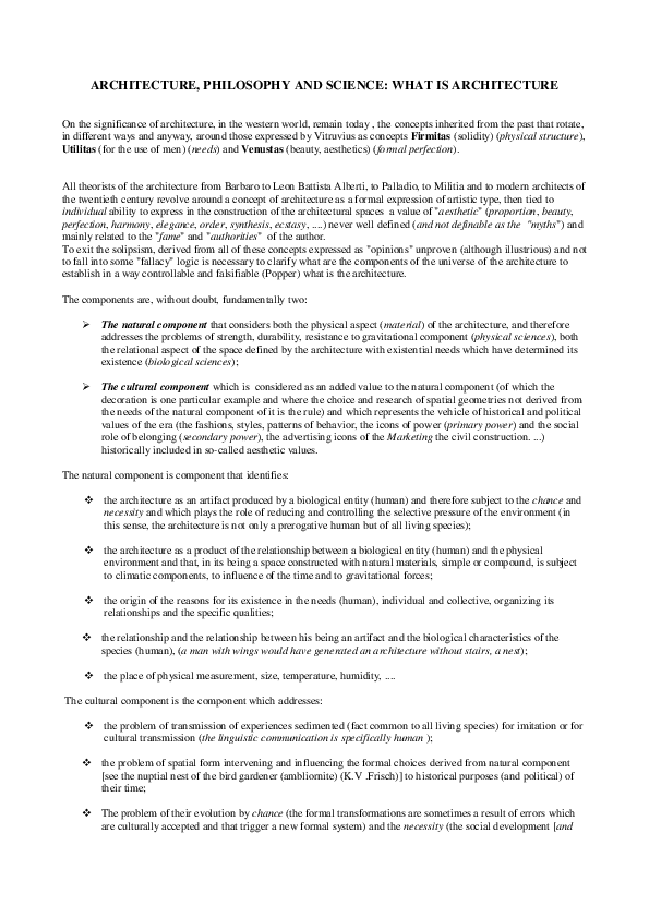 (PDF) Architecture Philosophy and Science what is architecture